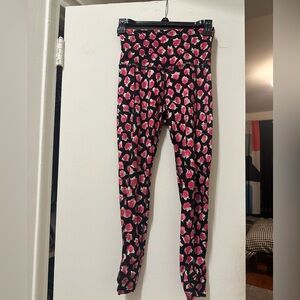 Kate Spade x Beyond Yoga rose printed pants with bow detail